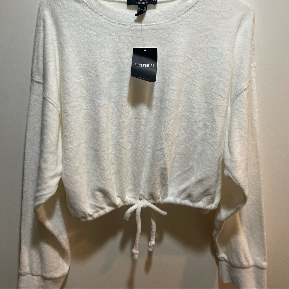 NWT! Pullover sweater with tie bottom